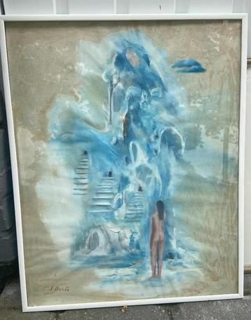 schilderij aquarel vrouw beschikbaar voor biedingen