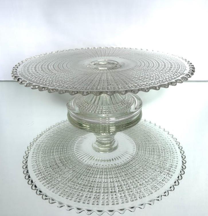 Val Saint Lambert grote taartschaal - Hambourg, Antiek en Kunst, Antiek | Glaswerk en Kristal, Ophalen of Verzenden