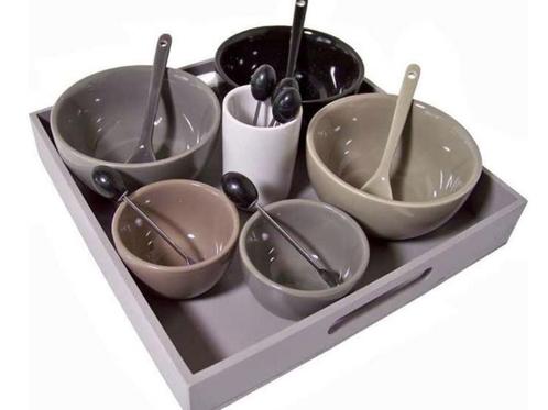 16-delige tapasset, Huis en Inrichting, Keuken | Servies, Zo goed als nieuw, Overige typen, Effen, Porselein, Ophalen