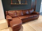 Lederen bruine salon, Huis en Inrichting, Ophalen, Gebruikt