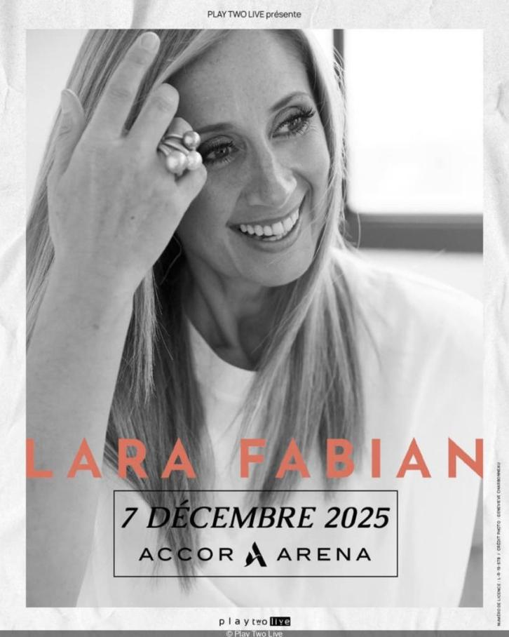 2 billets cat. OR Lara Fabian Paris 7 décembre 2025, Tickets en Kaartjes, Concerten | Nederlandstalig, Twee personen, December