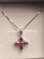 18k vergulde collier natuurlijke edelstenen incl certificaat, Ophalen of Verzenden