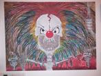 Tableau peinture Titre ; le clown réf 9284, Enlèvement