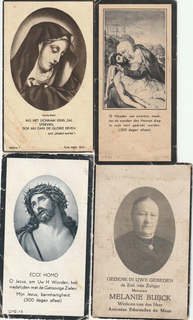 Bidprentjes : Nederland 4 X ., Verzamelen, Bidprentjes en Rouwkaarten, Bidprentje, Ophalen of Verzenden