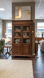 Unieke Teak Vitrinekast., Met deur(en), 100 tot 150 cm, Nieuw, Massief teak