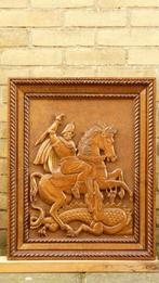 Sint Joris met de draak - handgestoken - 64 x 50 cm., Antiek en Kunst, Ophalen of Verzenden