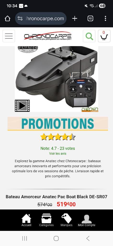 Bateau amorcer peche, Watersport en Boten, Vis- en Consoleboten, Gebruikt, Ophalen