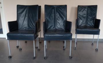 6 eettafel stoelen in echt leer beschikbaar voor biedingen