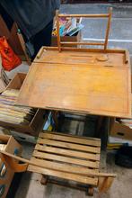 Vintage schoolbankje met stoel, Antiek en Kunst, Ophalen