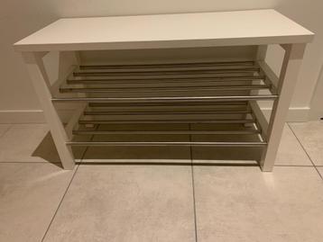 IKEA TJUSIG Bank met Schoenenrek (Wit)