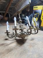 Koperen kroonluchter met engeltjes, Huis en Inrichting, Lampen | Kroonluchters, Ophalen, Gebruikt, Metaal, Vintage