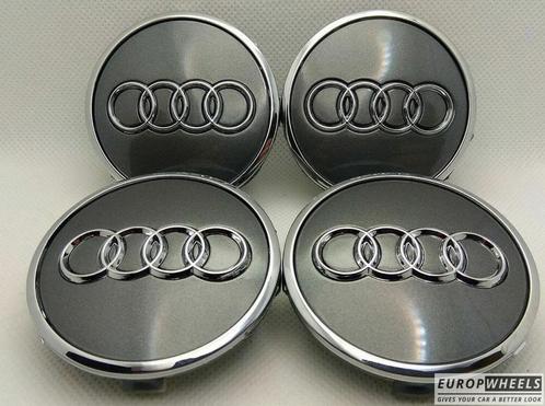 AUDI Logo Naafdop (set) ø 61 mm 4M0601170 Naafkap Grijs, Auto-onderdelen, Overige Auto-onderdelen, Nieuw, Verzenden