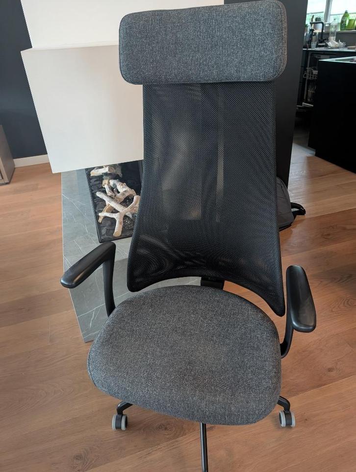 Ikea bureaustoel - JÄRVFJÄLLET met armleuningen, Huis en Inrichting, Bureaustoelen, Gebruikt, Bureaustoel, Grijs, Ergonomisch