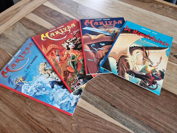 3 strips Marlysa + 1 strip De Hemelsluizen, Livres, BD, Utilisé, Enlèvement ou Envoi