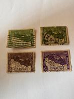 Lot 4 oude postzegels | Caritas Belgium | boot geannuleerd, Ophalen of Verzenden, Kunst