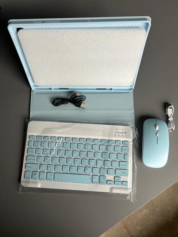 Toetsenbord hoes en draadloze muis Samsung Galaxy Tab A7, Computers en Software, Tablet-hoezen, Nieuw, Bescherming voor- en achterkant