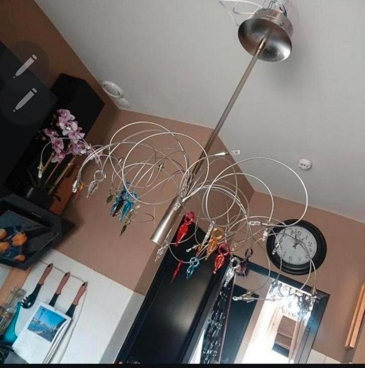 Design Plafondlamp met murano kristallen, Maison & Meubles, Lampes | Plafonniers, Comme neuf, Enlèvement ou Envoi