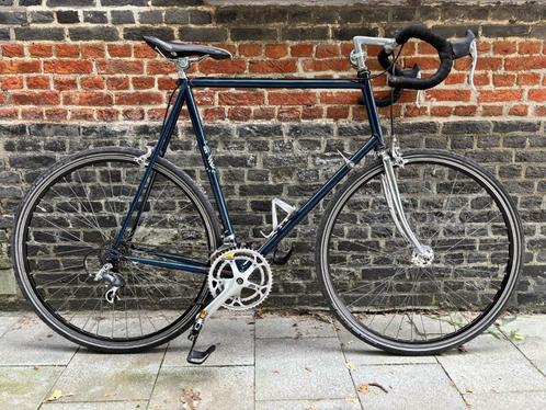 Blauwe retro racefiets - groot frame (60) - rijklaar, Fietsen en Brommers, Fietsen | Heren | Sportfietsen en Toerfietsen, Gebruikt