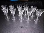 fijne glaasjes op voet - voor sterke drank - vintage, Ophalen of Verzenden