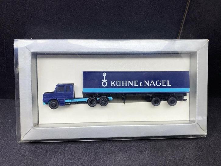 1:87 Praline Scania 142 H 6x4 trekker met opligger K&N, Hobby en Vrije tijd, Modelauto's | 1:87, Zo goed als nieuw, Bus of Vrachtwagen