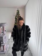 Luxe zwarte leren jas met bontdetails – maat S, Kleding | Dames, Ophalen of Verzenden, Maat 36 (S), Zwart