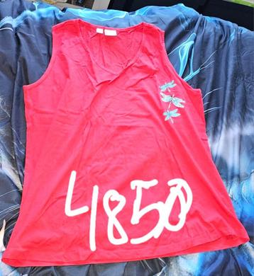 2 dames T-shirt zonder mouwen maat 48 50 rood en XXL groen beschikbaar voor biedingen