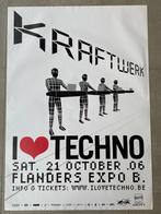 Poster I Love Techno 2006 met Kraftwerk in Gent, Collections, Comme neuf, Enlèvement ou Envoi