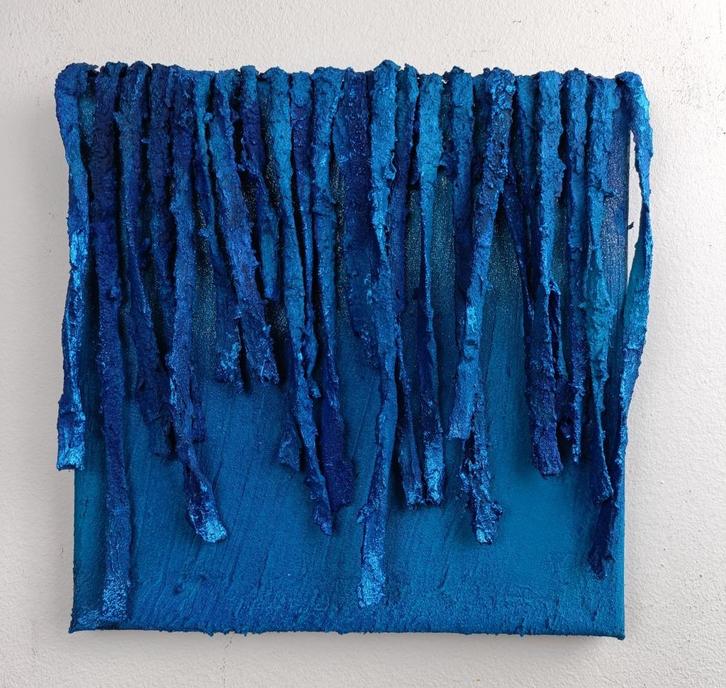 Blue Rasta, Antiek en Kunst, Kunst | Schilderijen | Abstract, Ophalen of Verzenden