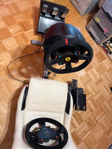 Playseat + thrustmaster t300 ferrari  stuur + sparco r383, Enlèvement, Comme neuf