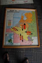 landkaart België (met houten kader) en  naburige landen, Boeken, Atlassen en Landkaarten, Ophalen, Gelezen, België, Landkaart