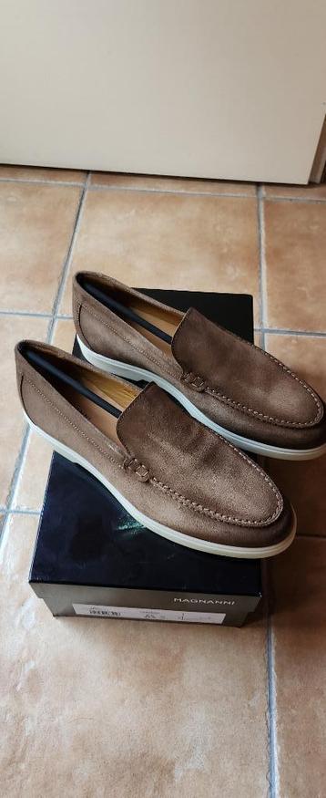 gloednieuwe bruine suède magnanni heren loafer maat 7,5/41,5