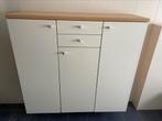 Witte hangkast met hout, Ophalen, Gebruikt