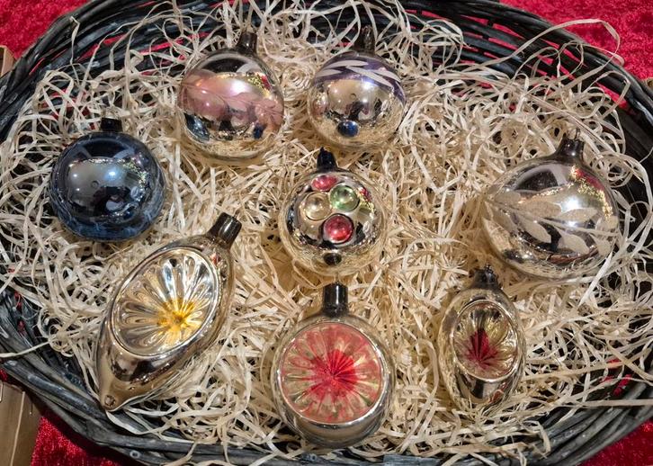 Boules de Noël anciennes ajeko 8 pièces., Divers, Noël, Enlèvement ou Envoi