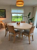 Table ronde bio en mortex beige, Maison & Meubles, 150 à 200 cm, Cinq personnes ou plus, 150 à 200 cm, Comme neuf