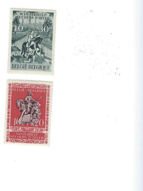 Belg. Postzegels Winterhulp nrs 614 en 639, Timbres & Monnaies, Timbres | Europe | Belgique, Envoi