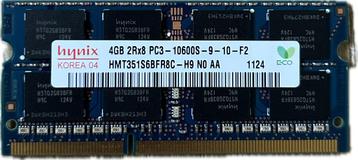 Mémoire RAM HYNIX 4 GB (HMT351S6BFR8C-H9) PC3-10600S 1333MHz, Enlèvement ou Envoi, DDR3, Utilisé, Laptop