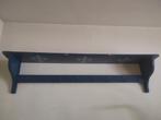 Houten regaal wandrek kapstok oud geverfd blauw Franse lelie, Antiek en Kunst, Ophalen