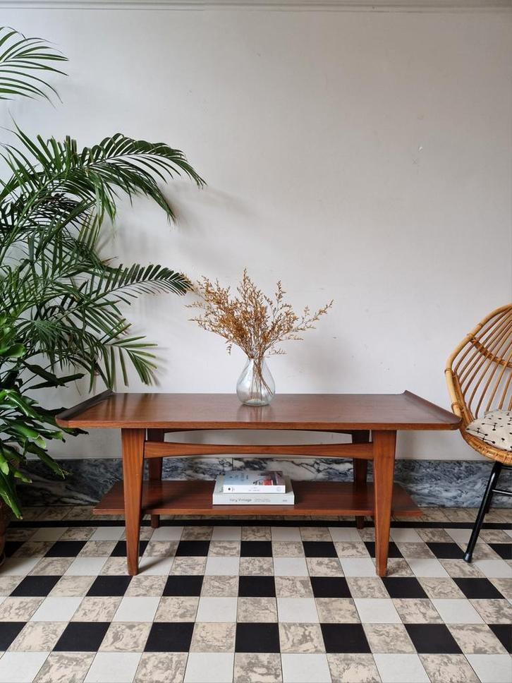 Vintage midcentury Deense salontafel, Huis en Inrichting, Tafels | Sidetables, Ophalen