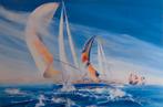 GILBERT SPENCER / THE REGATTA / KLEURLITHO / 56x76cm / SIG, Enlèvement ou Envoi