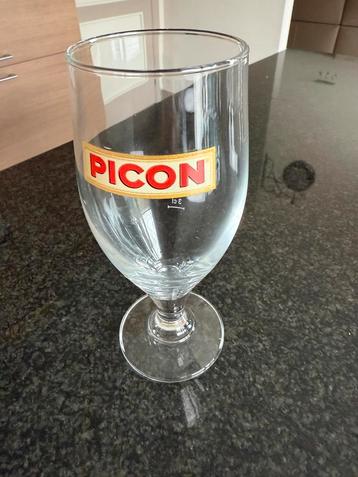 Picon. Twee keer drie originele glazen met logo en indicatie beschikbaar voor biedingen