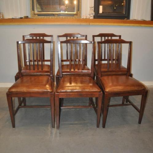 Schapenleren eetkamerstoelen i.z.g.s. (6x), Huis en Inrichting, Stoelen, Zo goed als nieuw, Leer, Ophalen of Verzenden