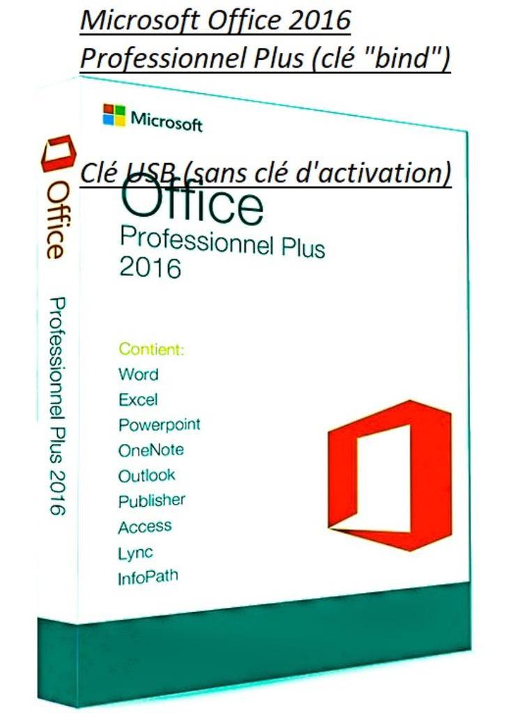 Microsoft Office 2016 Professionnel Plus (clé "bind")   Clé, Informatique & Logiciels, Logiciel Office, Neuf, Windows, Access