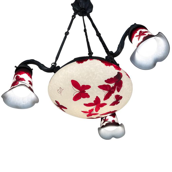 Tip Gallé-suspensie - vlucht van vlinders, Antiek en Kunst, Curiosa en Brocante, Ophalen