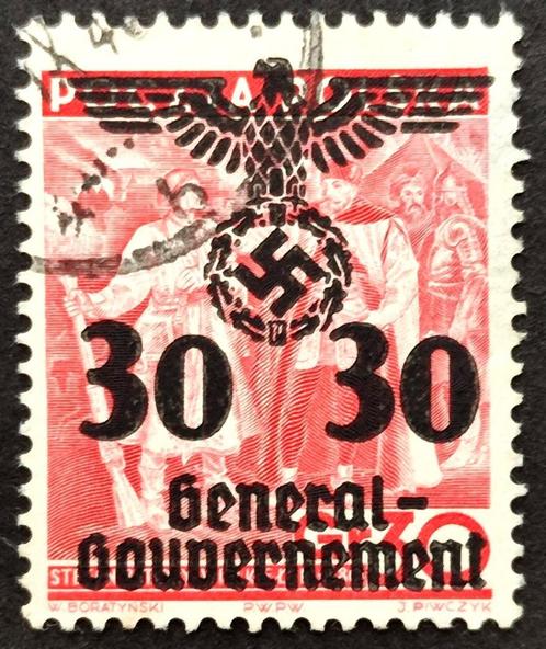 General Gouvernement overdruk 1940, Timbres & Monnaies, Timbres | Europe | Allemagne, Affranchi, Autres périodes, Enlèvement ou Envoi