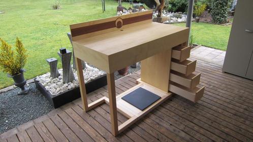 Volhouten Sta-Bureau met"Kybun"mat. Start Ergonomisch werken, Huis en Inrichting, Bureaus, Zo goed als nieuw, Stabureau, Ophalen