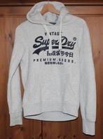 Sweat à capuche Superdry gris clair imprimé bleu (taille S), Gris, Enlèvement ou Envoi, Superdry, Taille 36 (S)
