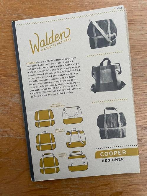 Naaipatroon Cooper tas (Walden by Colette Patterns), Hobby & Loisirs créatifs, Couture & Fournitures, Neuf, Autres types, Enlèvement ou Envoi