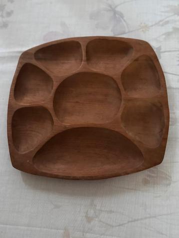Vintage teakhouten apero schaal beschikbaar voor biedingen