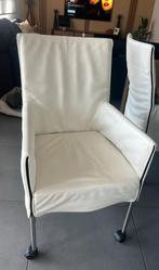 8x Wit lederen design stoelen (np. €500/stuk), Huis en Inrichting, Ophalen, Wit, Leer, Zo goed als nieuw