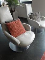 Wit lederen kuippzetel- Natuzzi, Huis en Inrichting, Fauteuils, Ophalen, Zo goed als nieuw